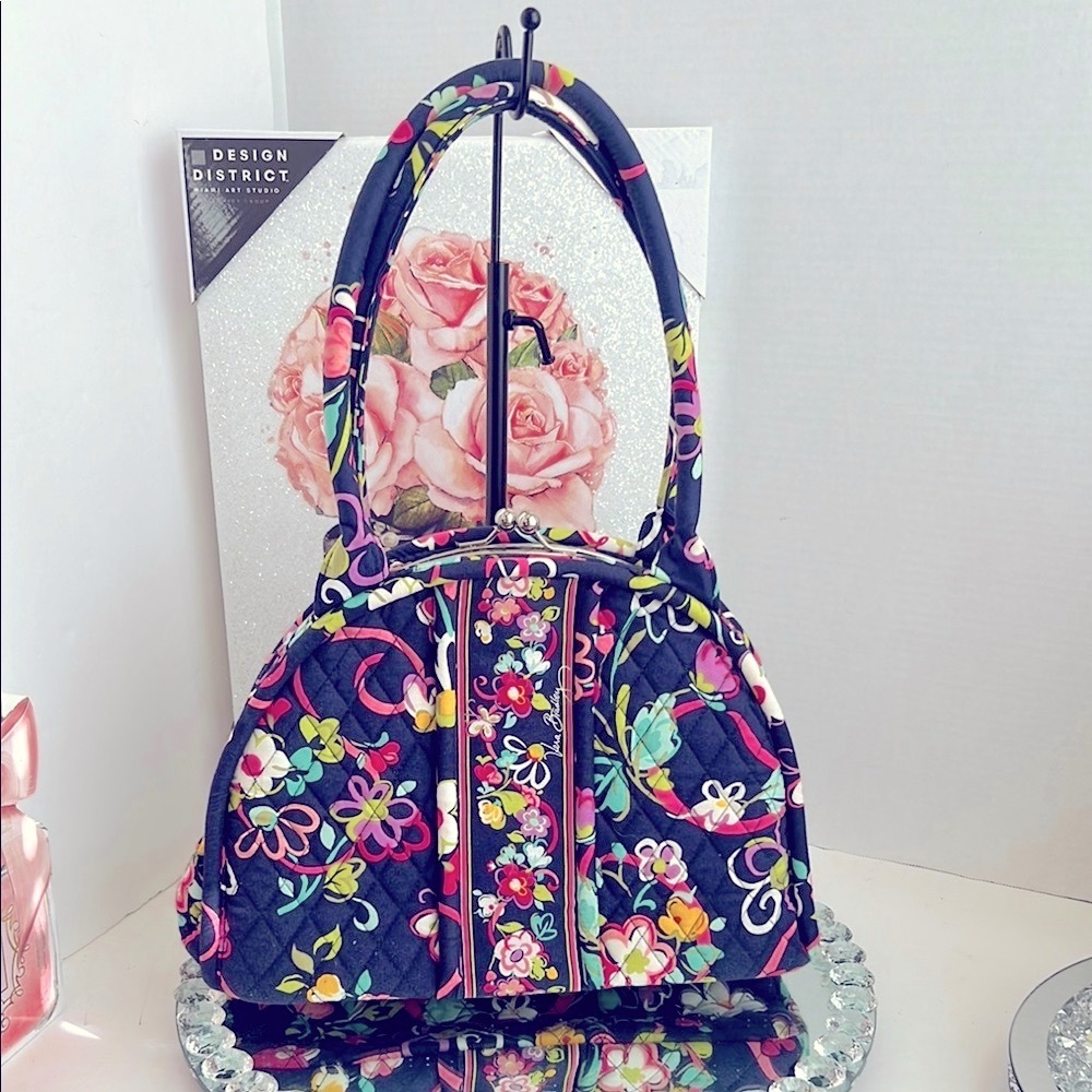 Vera Bradley vintage kiss luck blue and pink Floral Patterned Women's Bag